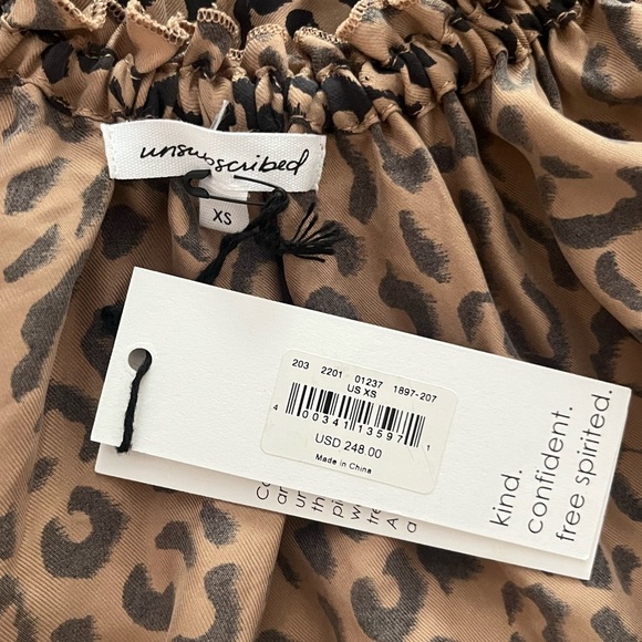 Unsubscribed 100% silk cheetah print Maxi Dress, Size XS nwt - Picture 3 of 5